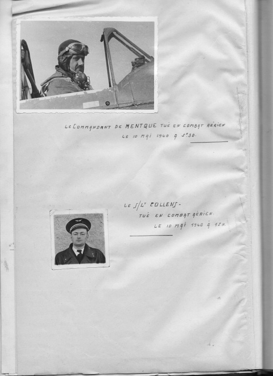 deux photos:Commandant De Mentque et S/Lt Collens 